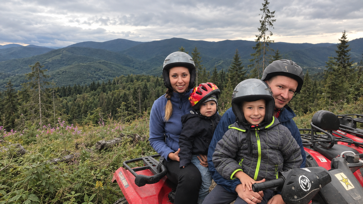 Family on ATVs in the mountains — RoofTentPro story
