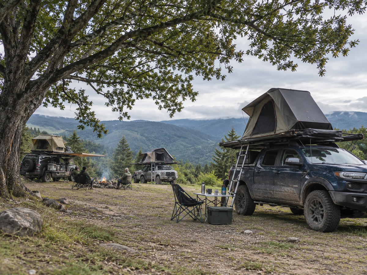 Rooftop tent campsite — Our Story